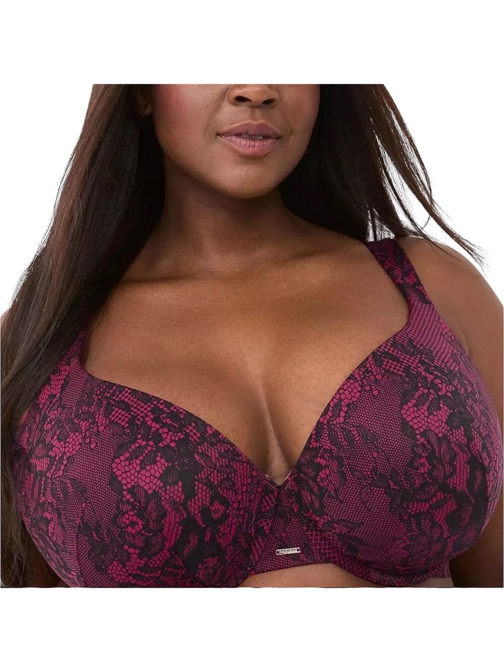 Cacique Modern Luxe Lightly Lined Full Coverage Bra Underwire Floral Lace 42D